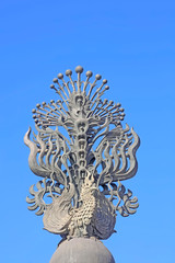 Fototapeta na wymiar giant sculptures under blue sky, tangshan city, China