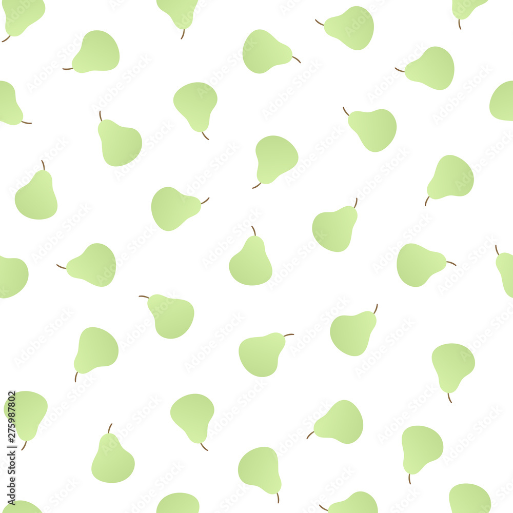 Poster vector modern simple fruit seamless pattern. irregular composition of pear illustration isolated on 