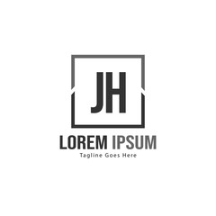 Fototapeta premium Initial JH logo template with modern frame. Minimalist JH letter logo vector illustration