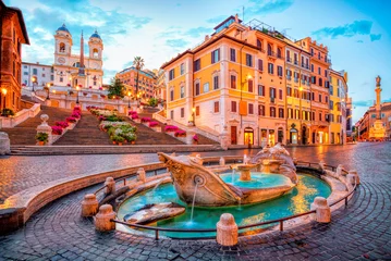 Washable wall murals Rome Piazza di spagna in Rome, italy. Spanish steps in Rome, Italy in the morning. One of the most famous squares in Rome, Italy. Rome architecture and landmark.