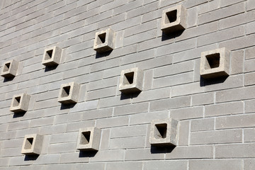 Gray square decoration on the wall