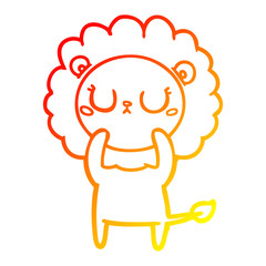 warm gradient line drawing cartoon lion