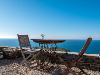 Fototapeta na wymiar Terrace with mediterranean views