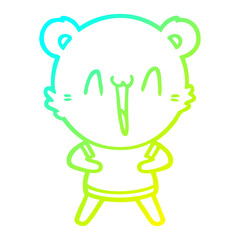 cold gradient line drawing happy polar bear cartoon