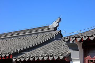 Chinese traditional style tile-roofed house