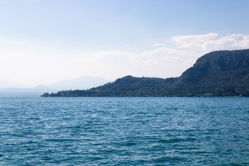 Garda Lake panorama view in summer, Bardolino, Italy - Image