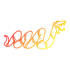 warm gradient line drawing cartoon crawling snake