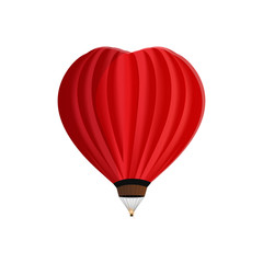 Obraz premium Heart shaped balloon isolated on white background for your creativity