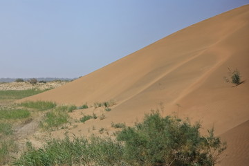 Shifting sand dunes-Takla Makan Desert. Yutian Keriya county-Xinjiang Uyghur region-China-0250