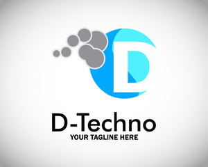 Abstract Technology Letter Logo for Electronic and technology Company - Vector