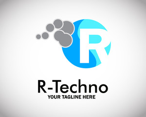 Abstract Technology Letter Logo for Electronic and technology Company - Vector
