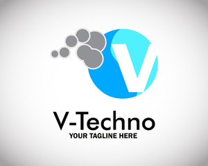 Abstract Technology Letter Logo for Electronic and technology Company - Vector