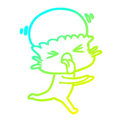 cold gradient line drawing weird cartoon alien