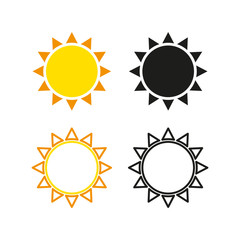Set of icons sun. Simple vector illustration