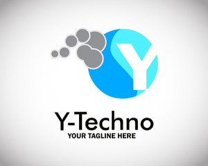 Abstract Technology Letter Logo for Electronic and technology Company - Vector