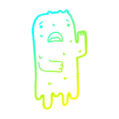 cold gradient line drawing cartoon ghost