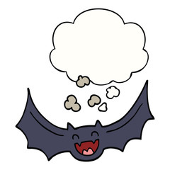 cartoon bat and thought bubble