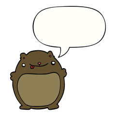 cartoon fat bear and speech bubble
