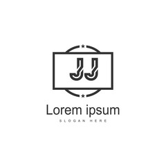 Initial JJ logo template with modern frame. Minimalist JJ letter logo vector illustration