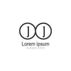 Initial JJ logo template with modern frame. Minimalist JJ letter logo vector illustration