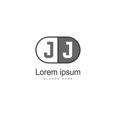 Initial JJ logo template with modern frame. Minimalist JJ letter logo vector illustration