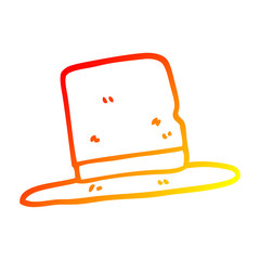 warm gradient line drawing cartoon top hat