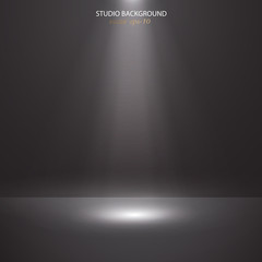 Black background with ray of light .Studio background vector .Vector spotlight. Light effect.