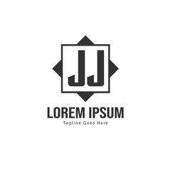 Initial JJ logo template with modern frame. Minimalist JJ letter logo vector illustration