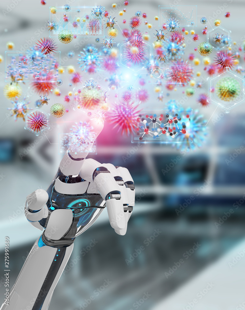 Poster Cyborg creating and analyzing nanovirus 3D rendering
