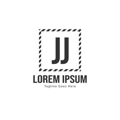 Initial JJ logo template with modern frame. Minimalist JJ letter logo vector illustration