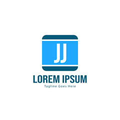 Initial JJ logo template with modern frame. Minimalist JJ letter logo vector illustration
