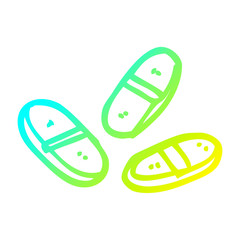 cold gradient line drawing cartoon tablets