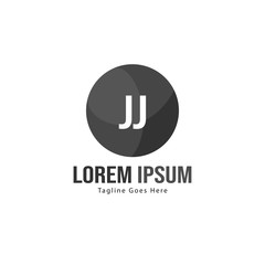 Initial JJ logo template with modern frame. Minimalist JJ letter logo vector illustration