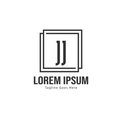 Initial JJ logo template with modern frame. Minimalist JJ letter logo vector illustration