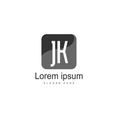 Initial JK logo template with modern frame. Minimalist JK letter logo vector illustration