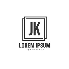 Obraz premium Initial JK logo template with modern frame. Minimalist JK letter logo vector illustration