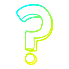cold gradient line drawing cartoon question mark