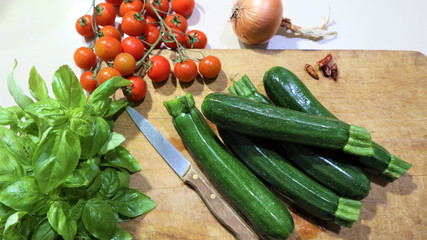 Fresh Vegetable Zucchini, tomatoes, basil, onion