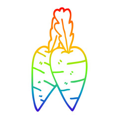 rainbow gradient line drawing cartoon organic carrots