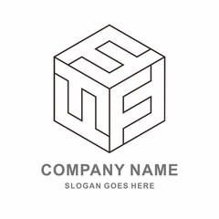 Geometric Square Letter F Business Company Vector Logo Design