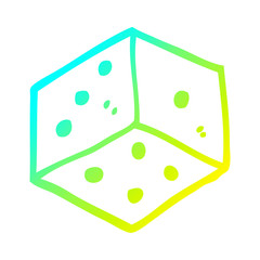 cold gradient line drawing cartoon tattoo dice symbol