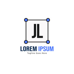 Initial JL logo template with modern frame. Minimalist JL letter logo vector illustration