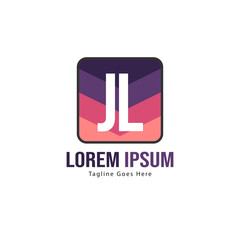 Initial JL logo template with modern frame. Minimalist JL letter logo vector illustration