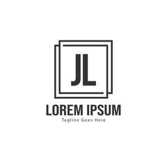 Initial JL logo template with modern frame. Minimalist JL letter logo vector illustration