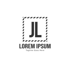Initial JL logo template with modern frame. Minimalist JL letter logo vector illustration