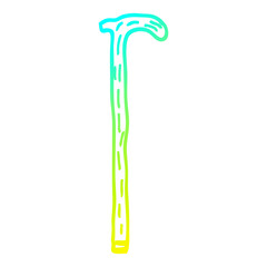 cold gradient line drawing cartoon walking stick