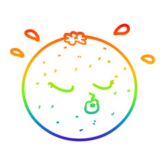 rainbow gradient line drawing cartoon orange