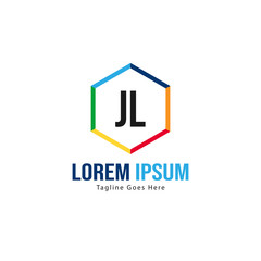 Initial JL logo template with modern frame. Minimalist JL letter logo vector illustration