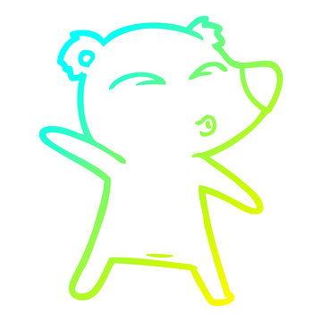 recommend clip art: cold gradient line drawing cartoon whistling bear