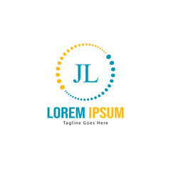 Initial JL logo template with modern frame. Minimalist JL letter logo vector illustration